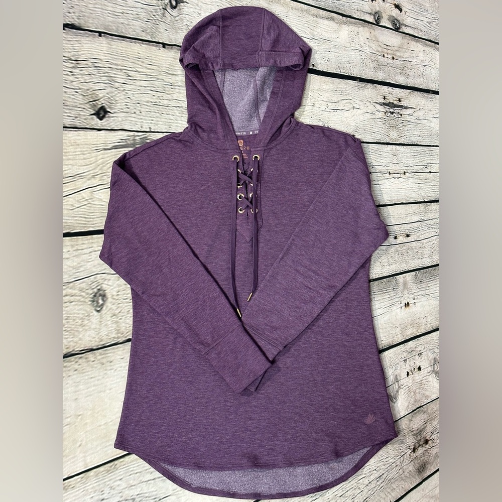 FREE2B Woman’s Purple Hooded Sweatshirt Size L - Picture 8 of 9